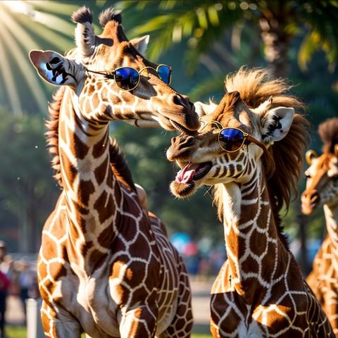 Girafas dançando